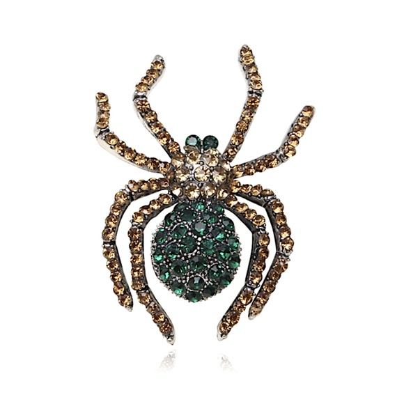 Rhinestone Spider Brooch, Bug Brooch - Picture 1 of 2